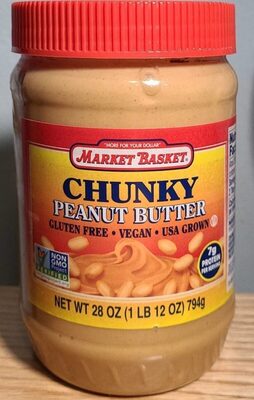 Market Basket Chunky Peanut Butter front packaging