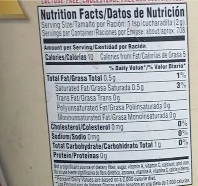Coffee mate creamer nutrition facts table