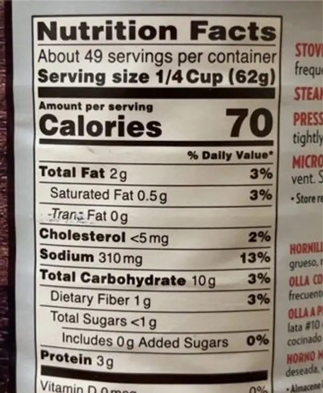 Hot dog chili sauce with meat nutrition facts table