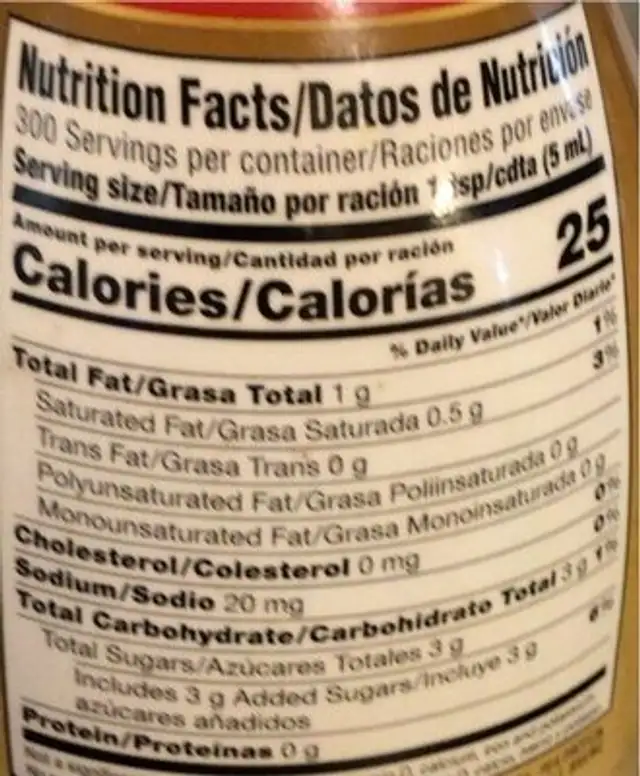 Almond milk concentrate creamer nutrition facts table