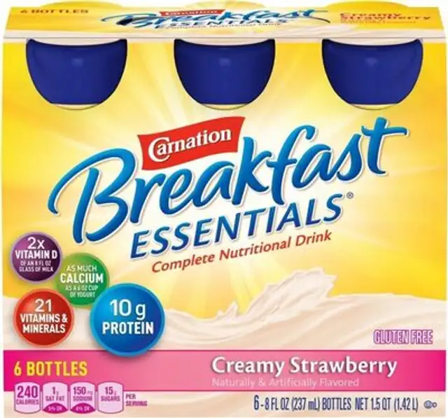 Breakfast essentials creamy strawberry drink