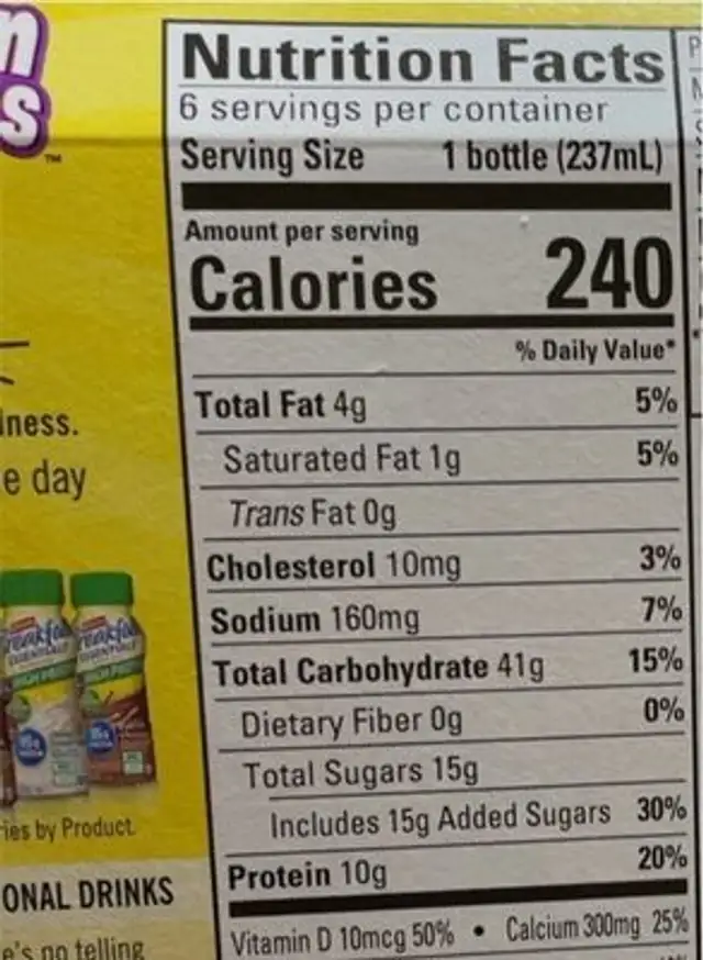 Golden Grahams flavored nutritional drink nutrition facts table