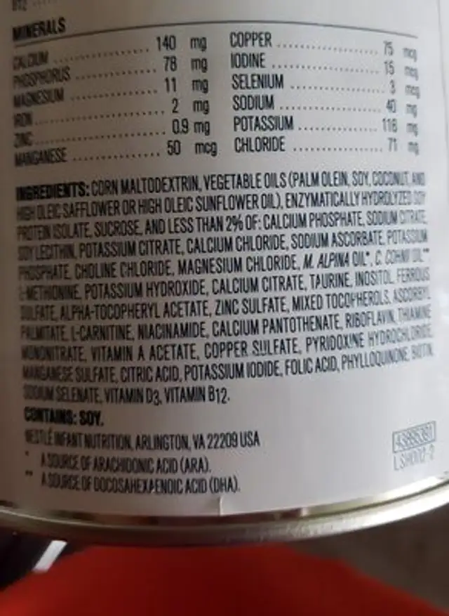 Unknown ingredients label