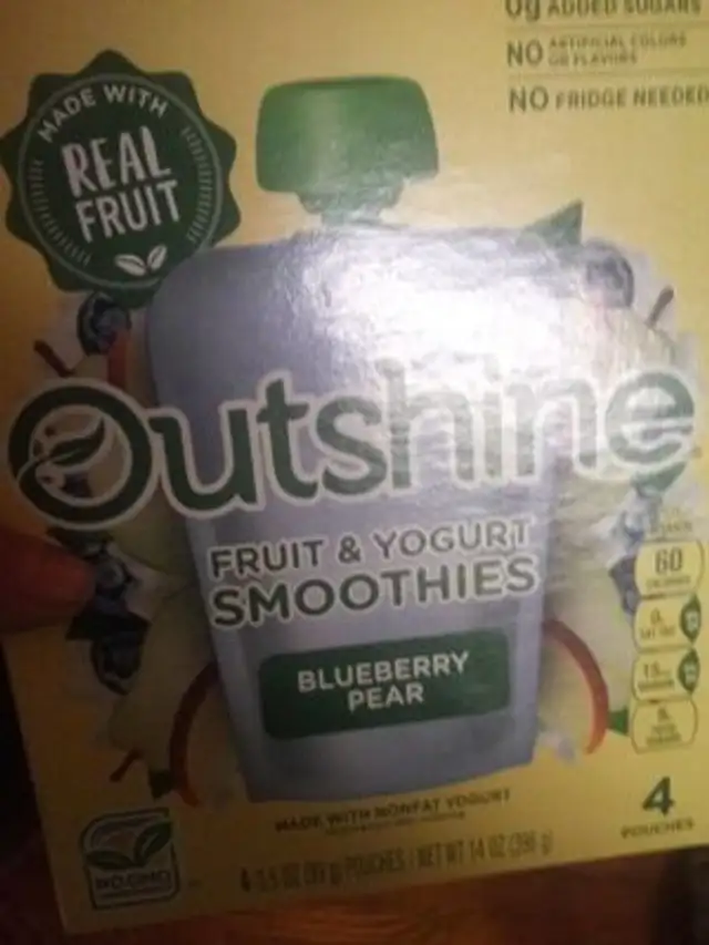 Blueberry pear fruit and yourgurt smoothie