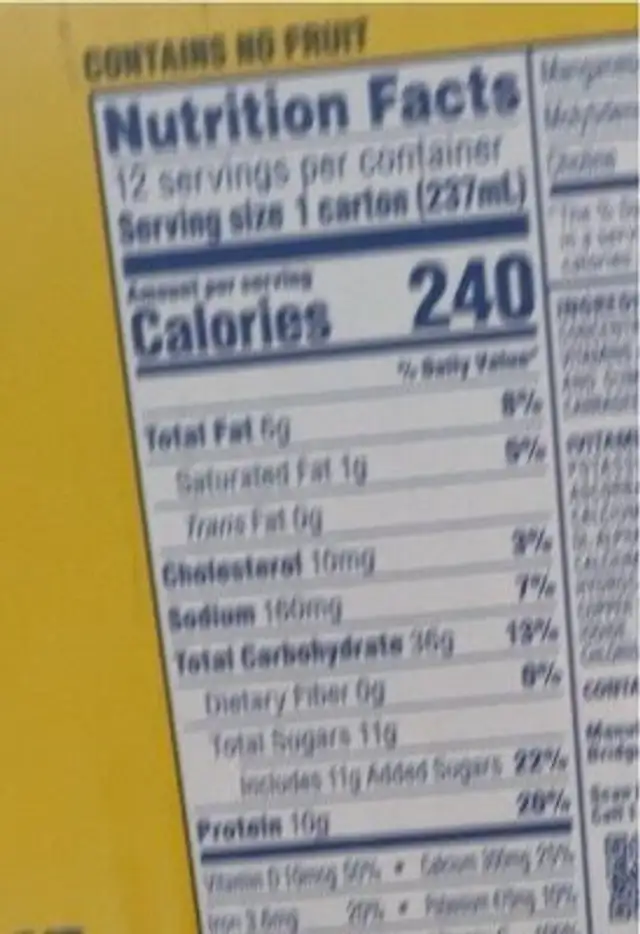 Breakfast Essentials Nutritional Drink nutrition facts table