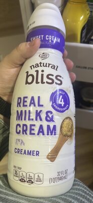natural bliss real milk & cream creamer