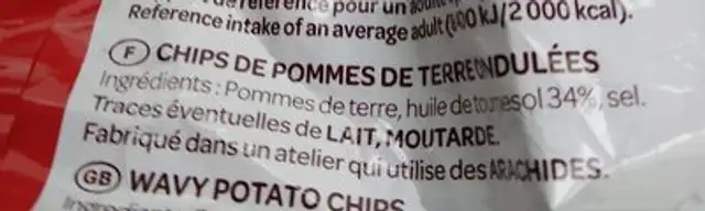 Bonbon givrés ingredients label