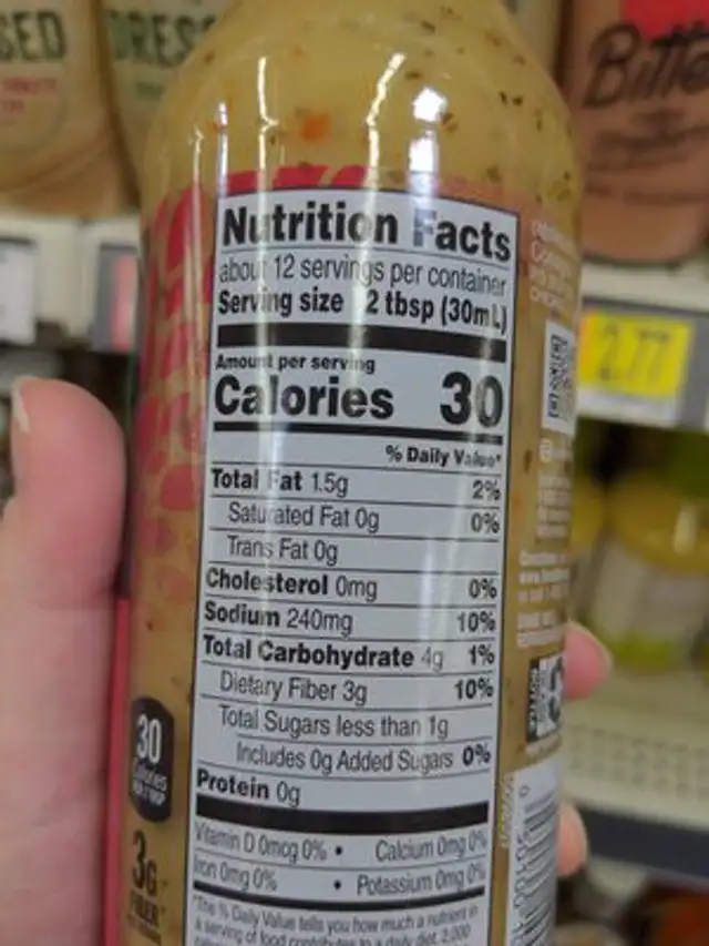 Creamy italian power dressing ingredients label