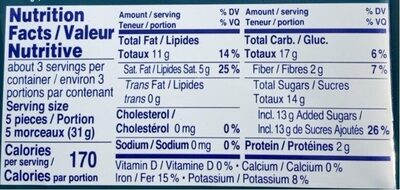 Ritter sport almond and orange nutrition facts table