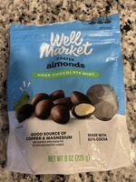 Dark chocolate mint coated almonds