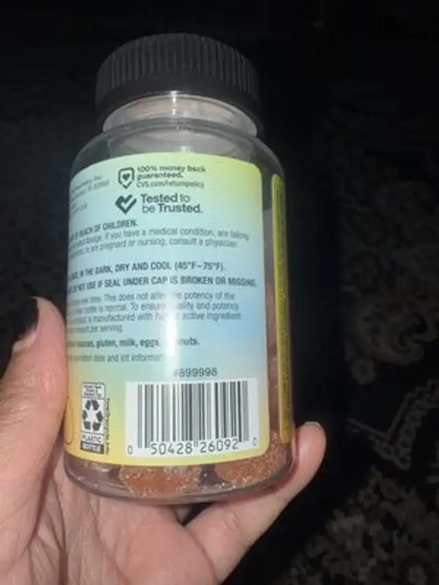 Vitamin C 250mg gummies ingredients label