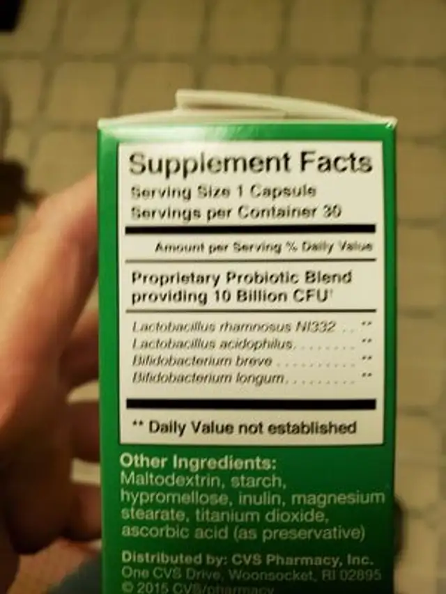 cvs health probiotic dietary supplement ingredients label