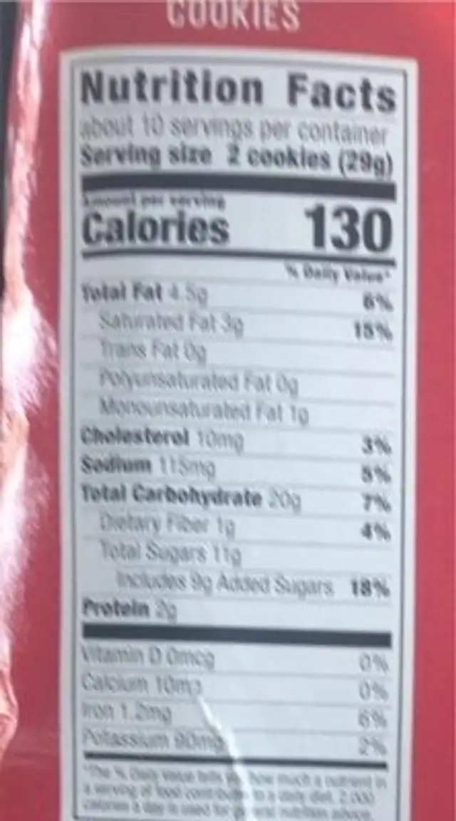 Soft baked brownie cookies with white chocolate chunks nutrition facts table