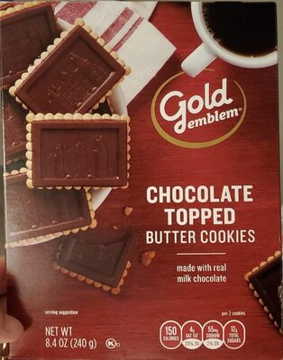 Chocolate Topped Butter cookies front packaging