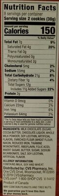 Chocolate Topped Butter cookies nutrition facts table