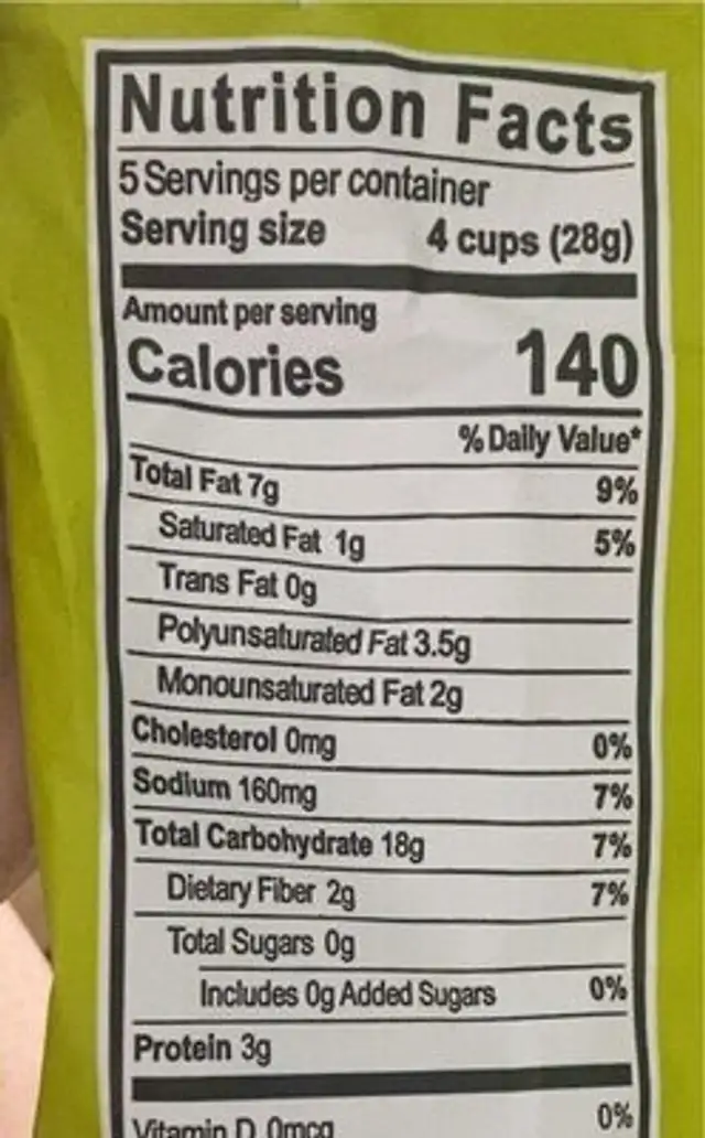 Abound heavenly light popcorn nutrition facts table