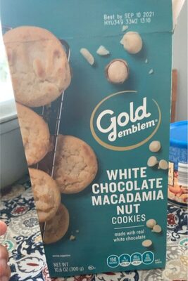 White chocolate macadamia nut front packaging