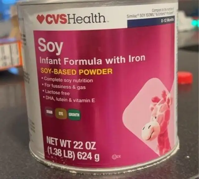 Soy infant formula with iron