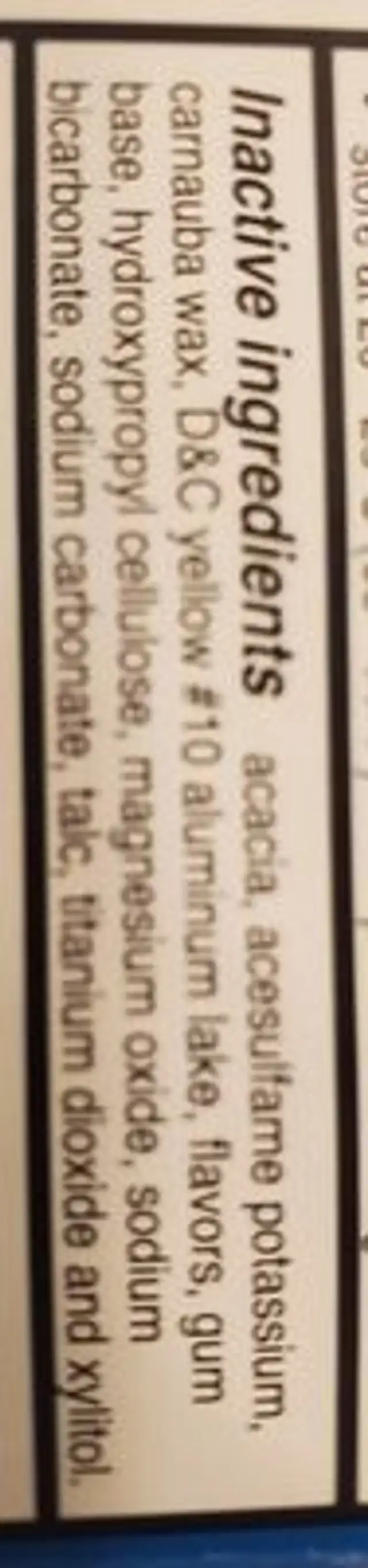 cvs nicotine gum ingredients label