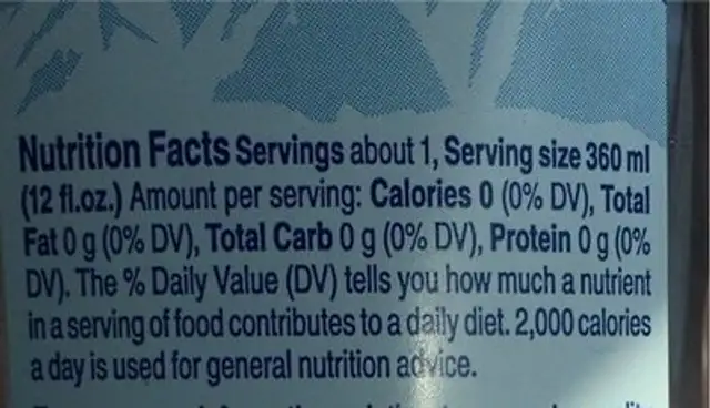 Lava nutrition facts table