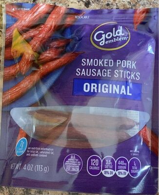 Smoked pork sausage sticks