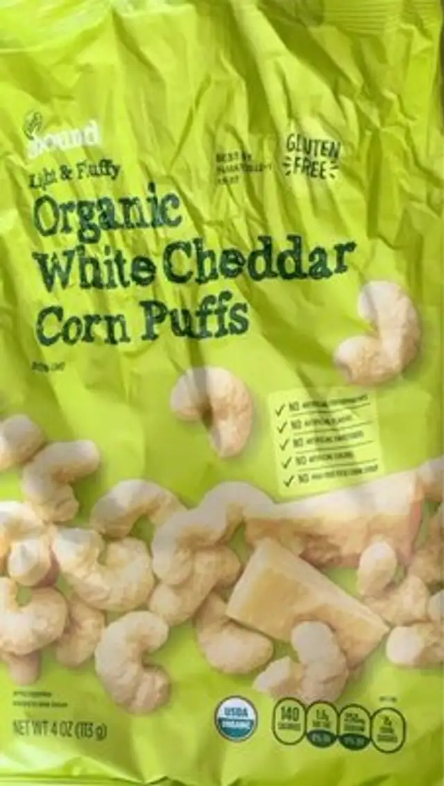 Light & Fluffy Organic White Cheddar Corn Puffa