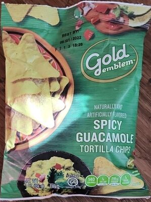 Spicy Guacamole Tortilla Chips front packaging
