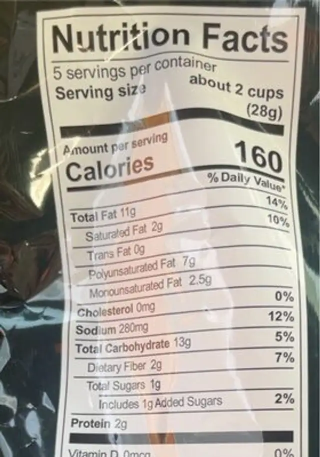 Extreme hot cheese popcorn nutrition facts table