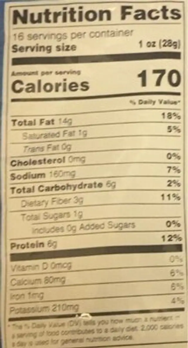 Roast almonds nutrition facts table