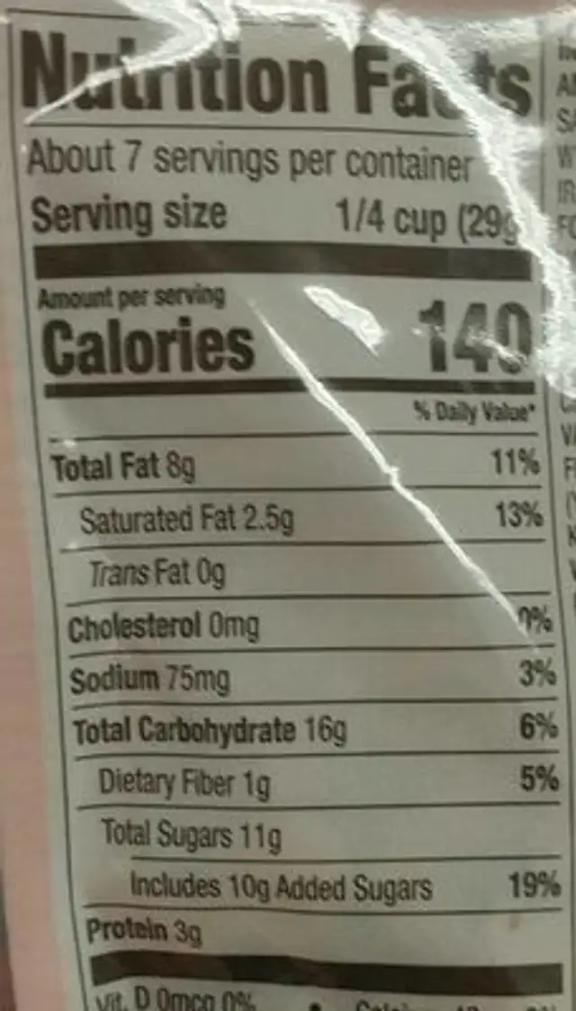 Campfire S'mores trail mix nutrition facts table
