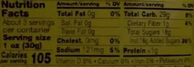 Li Hing Sour Hula Keiki nutrition facts table