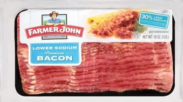 Lower sodium premium bacon