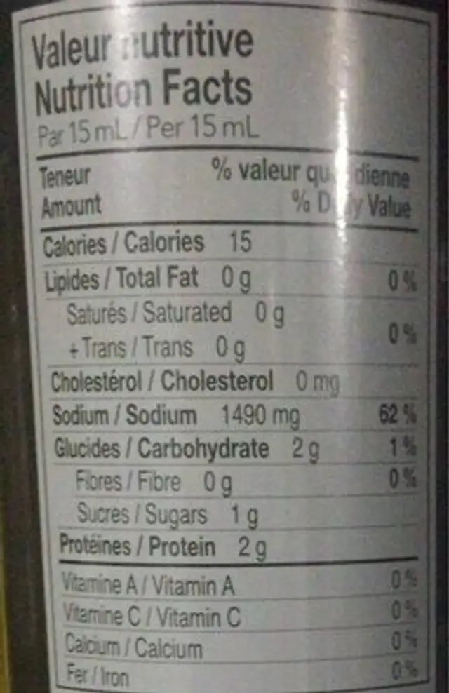 Flying lion vietnamese style fish sauce ounce bottle nutrition facts table
