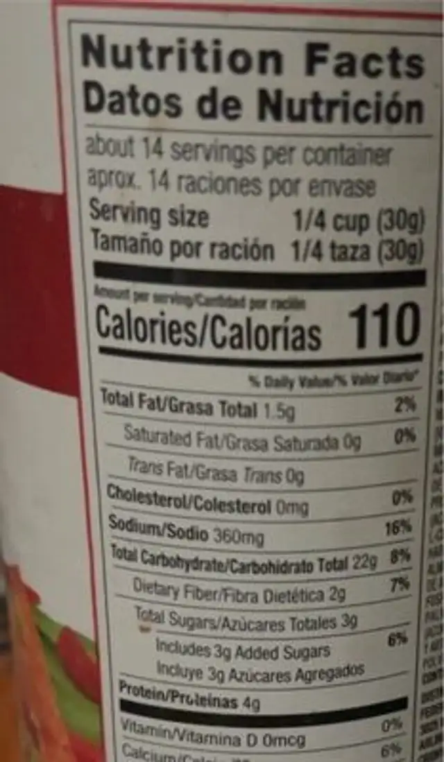 Seasoned bread crumbs nutrition facts table