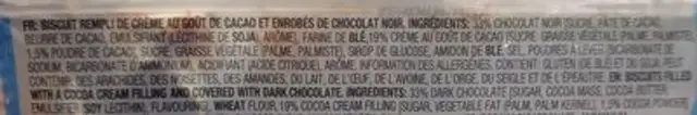 Dame blanche ingredients label