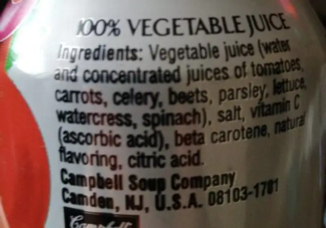 Vjuice spicy hot -- case ingredients label