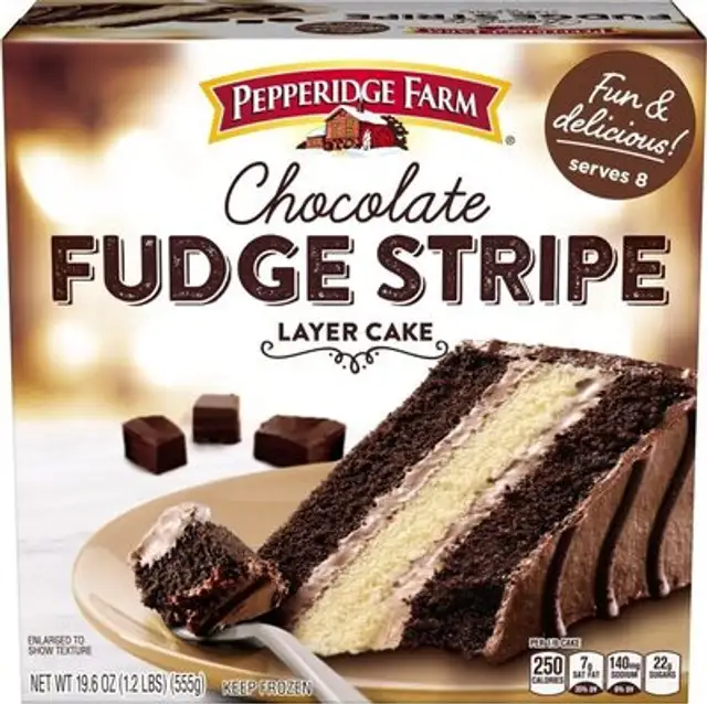 Chocolate fudge stripe layer cake