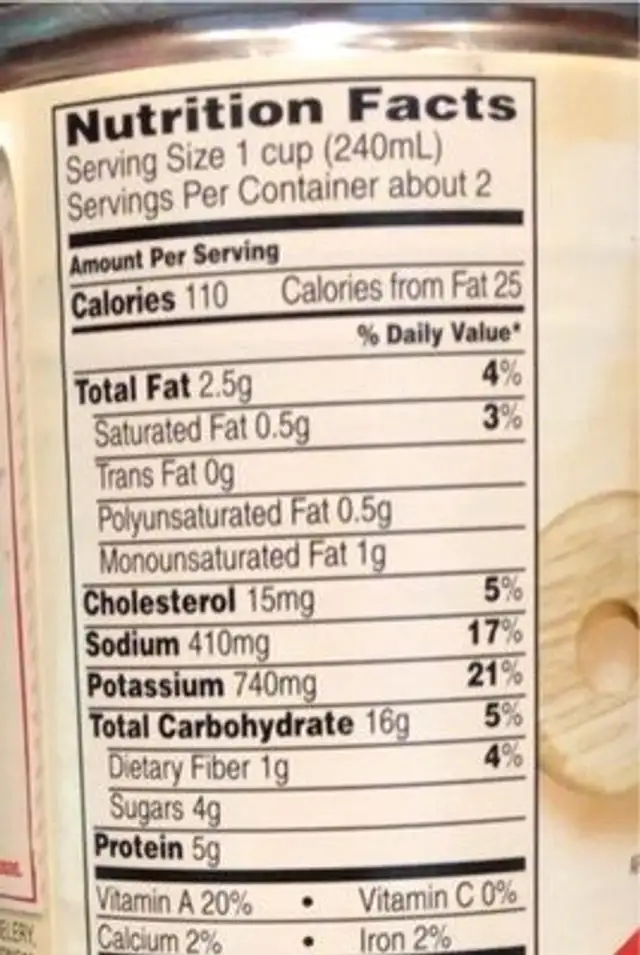 Homestyle healthy request savory chicken with brown rice soup nutrition facts table