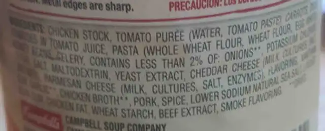 whole grain pasta fagioli ingredients label