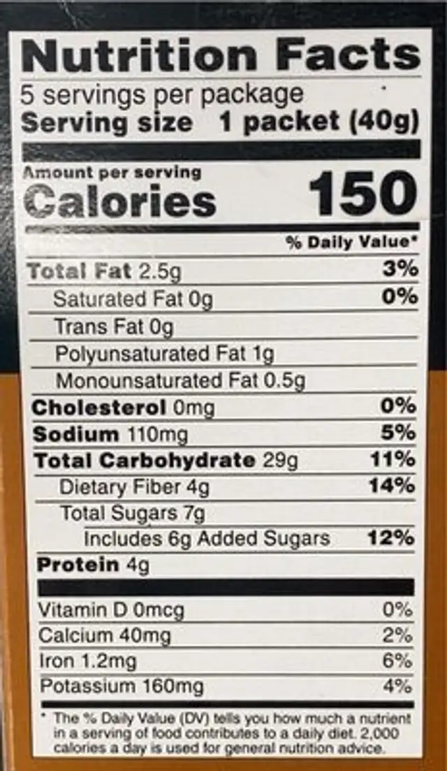 Cinnamon spice multi grain hit cereal nutrition facts table