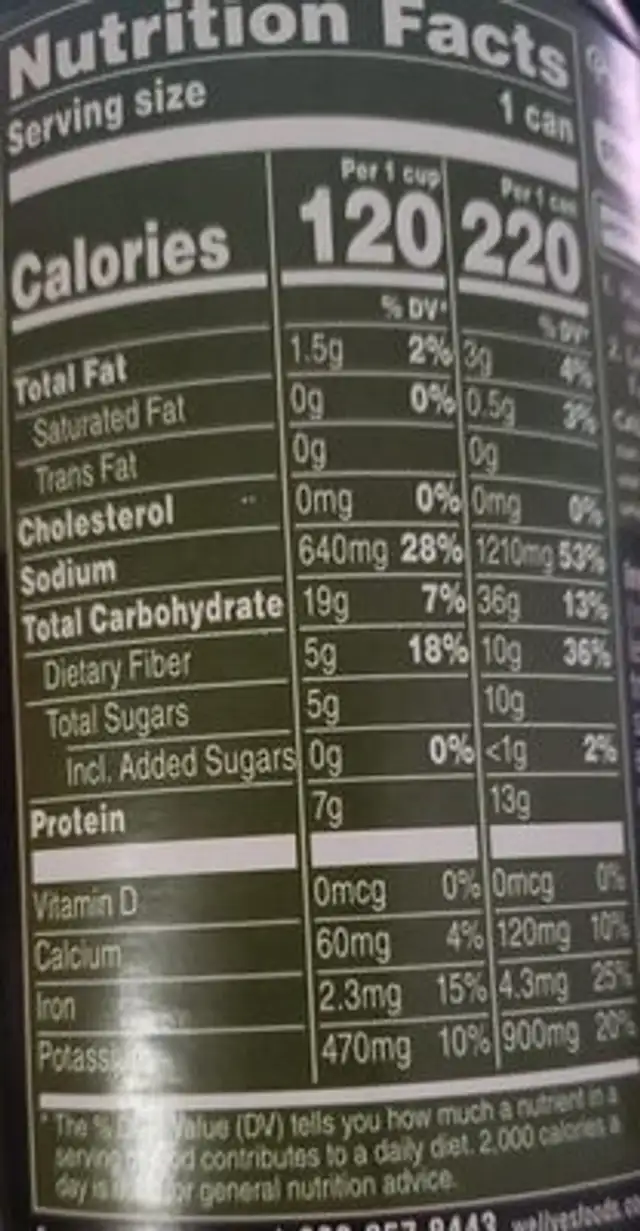 Hearty lentil withvegetables soup ingredients label