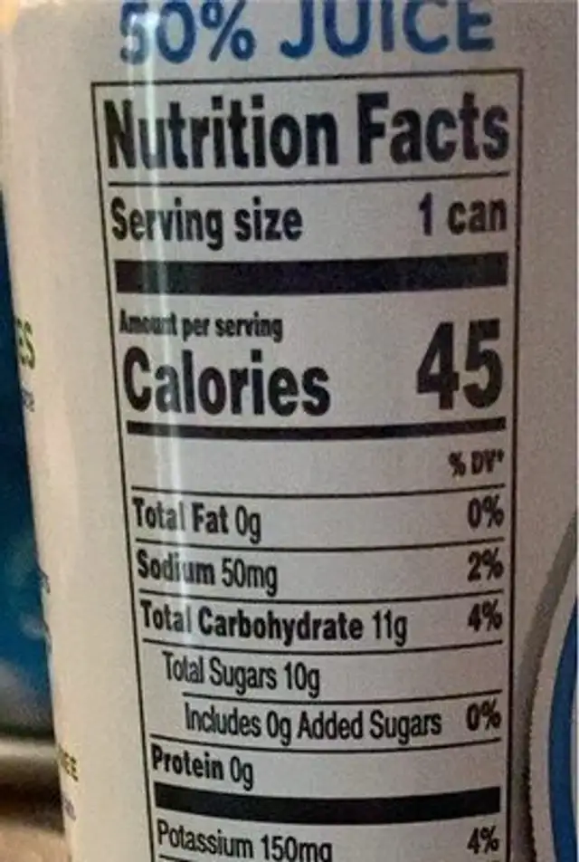 Blueberry Acai Plant-Based Hydrating Beverage nutrition facts table