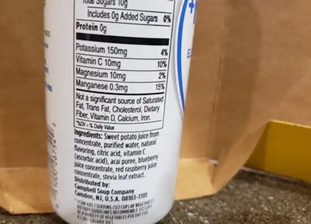 V hydrate blueberry acai ingredients label