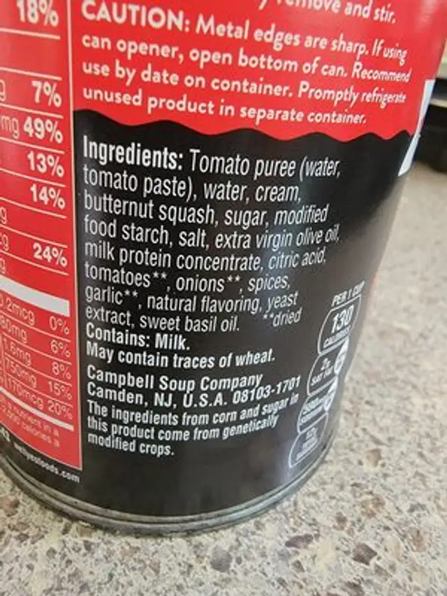 Yes! Tomato & Basil ingredients label