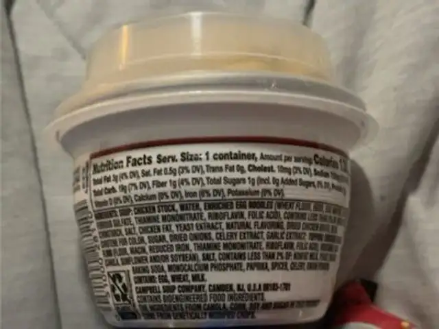 Campbell’s double noodle nutrition facts table