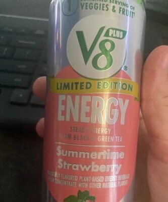 V8 +Energy Limited Edition Summertime Strawberry Juice Energy Drink