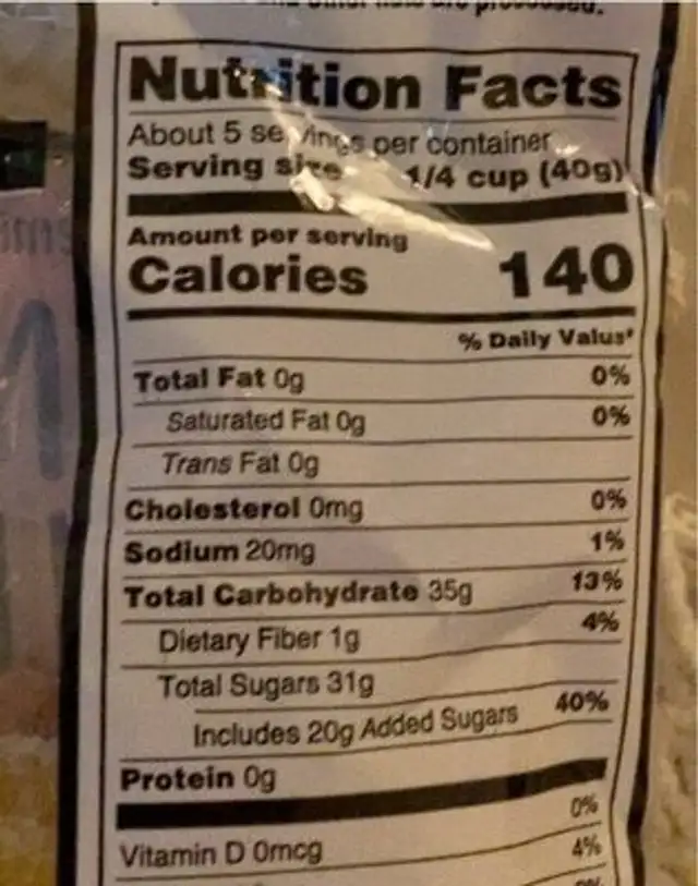 premium quality ginger slices nutrition facts table