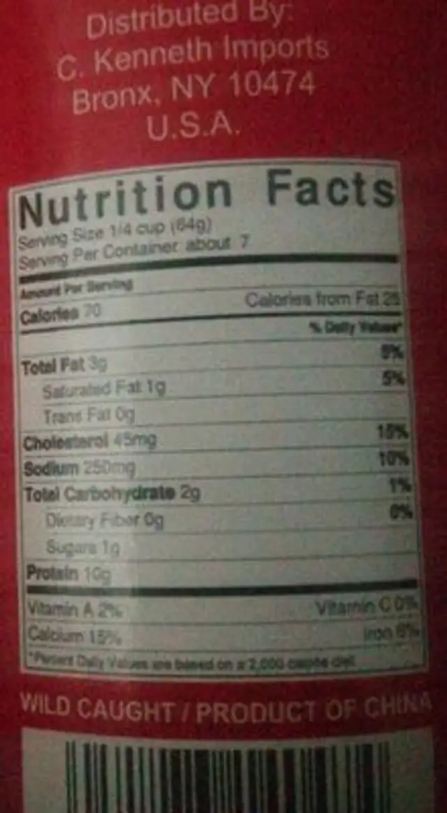 Clover mackerel in brine nutrition facts table
