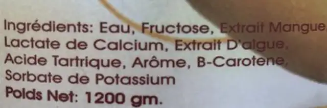 Bolle popping boba pearls bubble tea ingredients label
