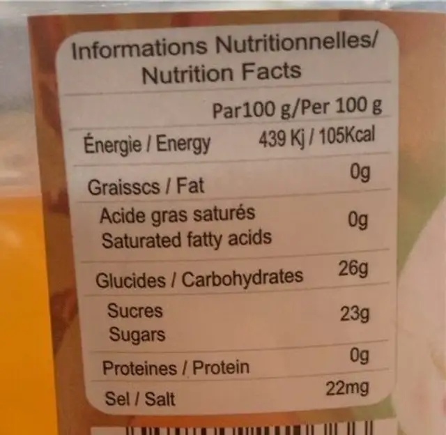 Bolle popping boba pearls bubble tea nutrition facts table